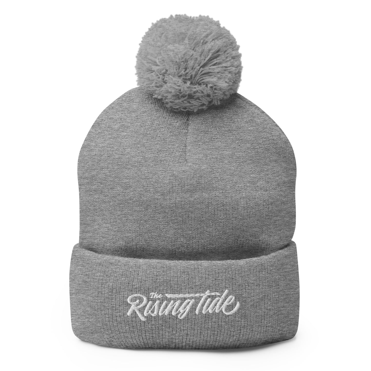 Rising Tide Embroidered Pom-Pom Beanie